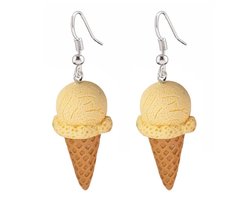 Fako Bijoux® - Oorbellen - IJsjes - Hoorntjes - Crème