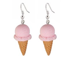 Fako Bijoux® - Oorbellen - IJsjes - Hoorntjes - Roze