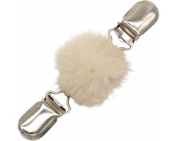Fako Bijoux® - Vestsluiting - Vestclip - Sjaalspeld - Vestklem - Bontje - Beige