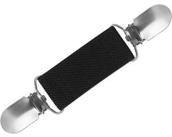Fako Bijoux - Vestsluiting - Vestclip - Sjaalspeld - Vestklem - Fashion Style - Elastisch - Mouwophouder - Zwart