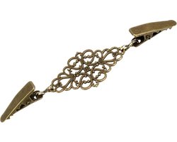 Fako Bijoux® - Vestsluiting - Vestclip - Sjaalspeld - Vestklem - Open - Ovaal - Bronskleurig