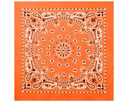 Fako Fashion - Bandana - Hoofddoek - Mondbescherming - Zakdoek - Sjaal - Paisley II - Oranje
