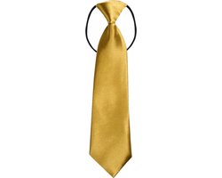 Fako Fashion - Kinderstropdas - Kinder Stropdas - Jongens Stropdas - Das - Effen - Elastiek - Goud