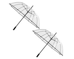 Falconetti Bruiloft paraplu - 2x - windproof - transparant - 110 cm - extra sterk - bruid/bruidegom