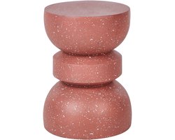 FALIRO - Bijzettafel - Rood/Terrazzo - Lichtbeton