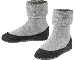 FALKE Cosyshoe Minis Noppen op de zool wol huissokken kinderen grijs - maat 21-22