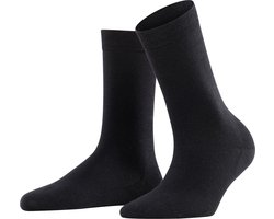 FALKE Softmerino warme ademende merinowol katoen sokken dames zwart - Maat 41-42