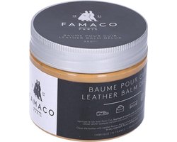 Famaco meubel leder poets cream - Leather balm 250ml kleurloos. Baume Lederen balsem herstelt: lederen meubels, kleding en lederwaren.