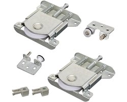 Famanu 2 stuks schuifdeur kledingdeur onderdelen, schuifdeur kledingdeur kit, vervanging voor schuifkast deur wielen, schuifdeur geleiders rollen compatibel met Stanley/Spacepro/iSpace kledingkast kast deur