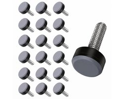 Famanu – 24 stuks meubelglijders, teflon glijders, meubelglijders, PTFE, M6, Ø 20 mm, om te schroeven, voor stoelen, tafels en kasten, vloerbescherming voor laminaat, tegels en tapijt
