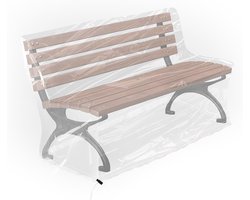 Famanu 3-zits afdekzeil, tuinmeubelen, tuinbank, afdekking, transparant, beschermhoes, tuinbank met trekkoord, trekkoordsluiting onder, afdekhoes, hoezen PE 160 x 80 x 75 cm, voor tuinbank, regenbescherming