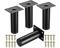 Famanu - 4 stuks Meubelpoten, 10 cm meubelpoten, kastpoten, bankpoten, tafelpoten, vervangende steunpoten, kastpoten, poten voor stoel, kasten, laden, nachtkastje, bedpoten, poten