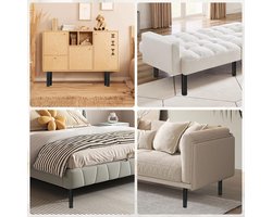 Famanu - 4 stuks Zwarte meubelpoten 20 cm – verstelbare metalen poten met schroeven voor meubels