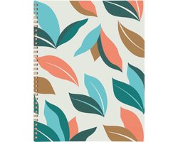 Famanu - Academische planner 2023-2024, wekelijks en maandelijks, 8 1/2 "x 11", grote, maandelijkse tabbladen, flexibele hoes, palmbladeren...