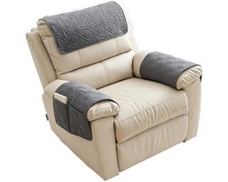Famanu – Armleuningbeschermer, fauteuilbeschermer met zakken voor fauteuil met armleuningen, fauteuilhoes antislip met zakken, gewatteerde meubelbeschermer in vorm een 8 voor bank, fauteuil