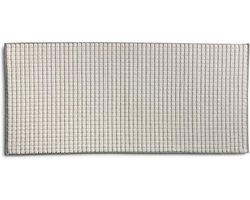 Famanu – Badmat met ruitstructuur 60 x 130 cm gemaakt van 80% katoen 20% linnen natuur zwart