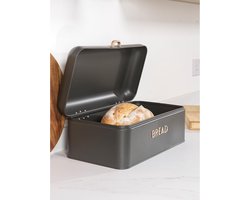 Famanu – broodtrommel grote brood opbergcontainer opslag voor maximaal 2 stuks brood gebak & bagels duurzaam poedergecoat staal | Luxe opberger, modern design voor keuken en dagelijks gebruik