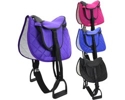 Famanu – Compleet Zadelset voor Speel- of Houten Paarden, Kindvriendelijk, One Size, Roze