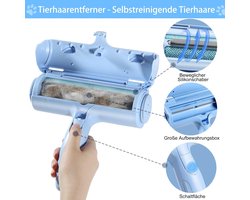 Famanu - Dierenhaarverwijderaar, pluisroller, herbruikbare pluisborstel voor snelle verwijdering van dierenharen zoals hondenharen en kattenharen, meubels, beddengoed – Baby Blue