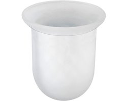 Famanu – Glazen toiletborstelhouder, geschikt voor toiletborstels tot Ø 11 cm, wit