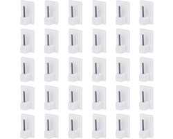 Famanu – Gordijnhaken - 30 x - zelfklevende haken - kleefhaken voor gordijnroedes - vitragestangen - gordijnhouders - wit