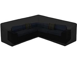Famanu – Hoes Voor Hoekbank Tuinmeubelhoes Voor Buiten Waterdicht Duurzaam 210d Oxford V/l-vormige Sectionele Bank Rotan Hoekbank Tafelstoel Beschermhoes Met Opbergtas(Size:215x215x87cm,Color:420D)