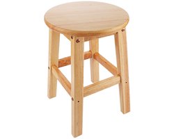 Famanu – Houten kruk, keukenkruk geschikt voor een hoogte van 45 cm, ideaal voor woonkamer en gang