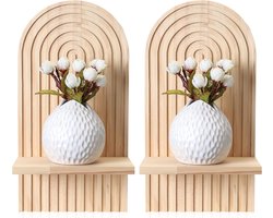 Famanu – Houten wandplank - boho decoratie - woonkamer - slaapkamer - zwevende plank - plantrek - wanddecoratie