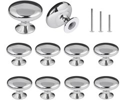 Famanu – Kastknoppen Chromen Ladeknoppen Ronde Paddestoel Knop voor Kast Garderobe Lade Slaapkamer Badkamermeubilair Rekken ect. Zilver