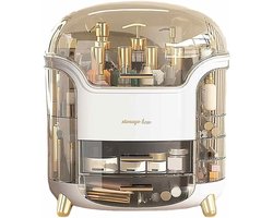 Famanu - Make-up Opbergdoos Huidverzorging Vitrine Stof-Waterbestendig, Vanity Organizer met Laden voor Cosmetica, Lipsticks, Parfum, Ideaal voor Badkamer Aanrecht, Slaapkamer Dressoir