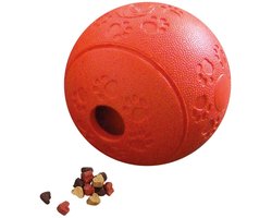 Famanu – Massief rubberen snackbal in rood, 11 cm, duurzaam en leuk voor honden