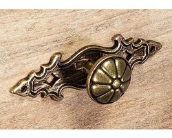 Famanu – Meubelknoppen - 5 stuks - antiek messing bruin - vintage metalen knop - rond met rozet in landhuisstijl - Ø 25 mm - compleet met bevestigingsschroeven