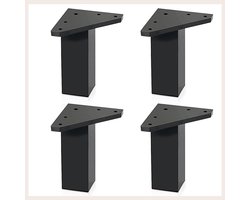 Famanu - Meubelpoten set met 4 poten, schroeven inbegrepen – kleur zwart – poten van ABS-hars voor tafels, nachtkastjes, badkamermeubels, kasten, planken (4 Poten, Hoogte: 10 cm)