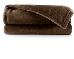 Famanu – Mic deken 70 x 150 cm, chocoladebruin, microvezel sprei, fleece, zacht en pluizig