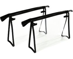 Famanu – Set van 2 transparante toilettassen van PVC, waterdicht en ideaal voor reizen, perfect voor veiligheidscontrole op de luchthaven en het organiseren van toiletartikelen