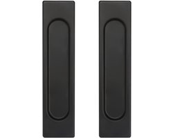 Famanu – Set van 2 zelfklevende schuifdeurgrepen van aluminium zwart zonder boren minimalistisch en ruimtebesparend