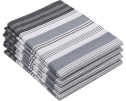 Famanu - Set van 4 grijze katoenen theedoeken 50x70 cm, 220 g/m², sterk absorberend