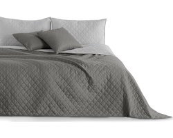 Famanu - Sprei 240x260 cm antraciet-zilver, dubbelzijdig ontwerp, onderhoudsvriendelijk