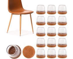 Famanu – Stoelpootdoppen - rond - stoelpootbeschermers - beschermkappen voor stoelpoten - vloerbescherming - stoelsokken voor ronde stoelpoten voor bureau - kast - stoelen (transparant - A)