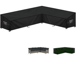 Famanu – Tuinmeubelhoes Afdekhoes voor Tuinmeubelen Waterdichte Rotan Hoekbankhoes Buiten Tuinbankhoes Lounge Afdekking Beschermhoes voor Hoekbank met Ventilatieopeningen - 260x210x87x80/60cm