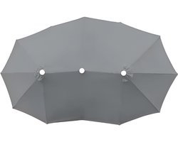 Famanu Tuinparasol deksel vervangt,Grote parasol vervangende afdekking, Terras parasol vervangende afdekking, Parasol vervangende afdekking(Het frame en de basis zijn niet inbegrepen)(Grijs, 2.7m/12 Armen)