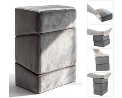 Famanu – Voetsteun, bureau, voetensteun, drieptafel met een wollen bekleding, 30D-schuim voetenbank, 3 hoogtes verstelbaar, ergonomische voetensteun, bureau, warme voettas voor rug, heupen, benen