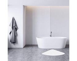 Famanu - Witte hoekdouchemat 54 x 54 cm, rubber, antislip en schimmelbestendig