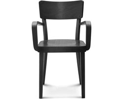 Fameg Faye Eetkamerstoel Zwart Gebeitst - Met Armleuning - Hout - Design Stoel