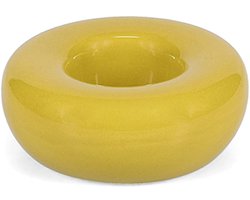 Fameilleur eierdop 10xH4cm mosterdgeel geel Billie set van 2 - stenen eierhouder, voor het ontbijt en de brunch, vaatwasser- en magnetronbestendig, voedselveilig, servies voor thuis, restaurant en horeca, mooi als cadeau