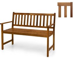 Fameilleur houten bank voor in de tuin- tuin bank- hout- Houten tuinbank-Hardhouten Tuinbank voor 2 Personen – Acaciahout met Teakolie Look – Duurzaam, Stevig en Comfortabel – Tuinmeubel, Balkonbank, Buitenbank, Zithoek Tuin"