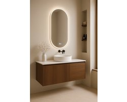 - Fameilleur Ovale Badkamerspiegel met LED-Verlichting – 80x40 cm – ook slaapkamers -Dimbare Spiegel met Anti-Condens & Geheugenfunctie – Modern Design – 3000K Warm Licht –Luxe Spiegel voor Badkamer & Toilet –Makkelijk te Monteren- bad kamer spiegel