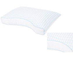 Fameilleur verkoelende kussen-3D- verkoelend- met neksteun- Ademend en vochtregulerend-Eco-down vulling- Blue Cell Tech – 45x65 cm-hoofdkussen- hoofd kussen- beddengoed- slapen-comfort