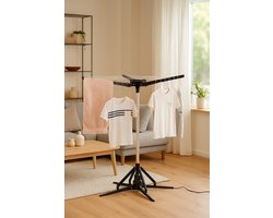 Fameilleurm- Elektrische Droogmolen – automatisch draaiend- Roterend Wasrek voor Binnengebruik – Energiezuinig & Stil-Inklapbaar Droogrek 100x100x115 cm – 17 Meter Drooglengte-Automatische Uitschakeling-Lichtgewicht Wasdroger Alternatief- droog molen
