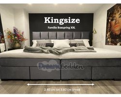 Familie Boxspring XXL 320x210 Incl 7-zones pocketvering Matrassen en Hotel Toppers KINGSIZE